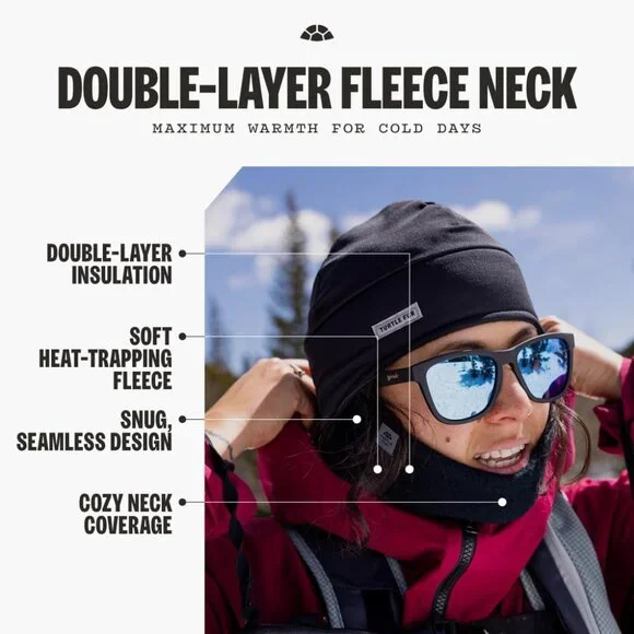 Men's Black Fleece Lined Winter Warm Heavyweight Imported Neck Warmer